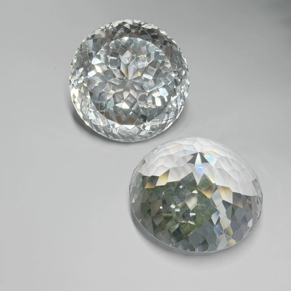 50-60mm White Sapphire Synthetic White Corundum Loose Stone Desktop Display Ornament Collectible Gem