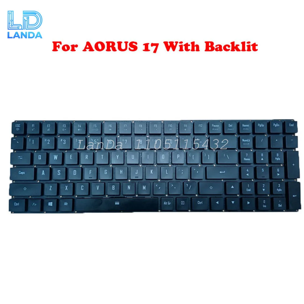 Mechanical Keyboard With Backlit For Gigabyte For AORUS 17G XC YC For AORUS 17X WB XB For AORUS 17X YD English US Black