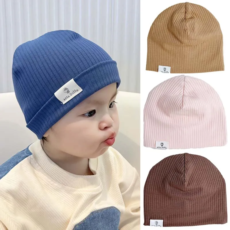 

2025 Baby Knitted Hats for Boys Spring Simple Colorful Elastic Beanies Cap Kid Soft Warm Bonnet Toddler Outdoor Head Accessories