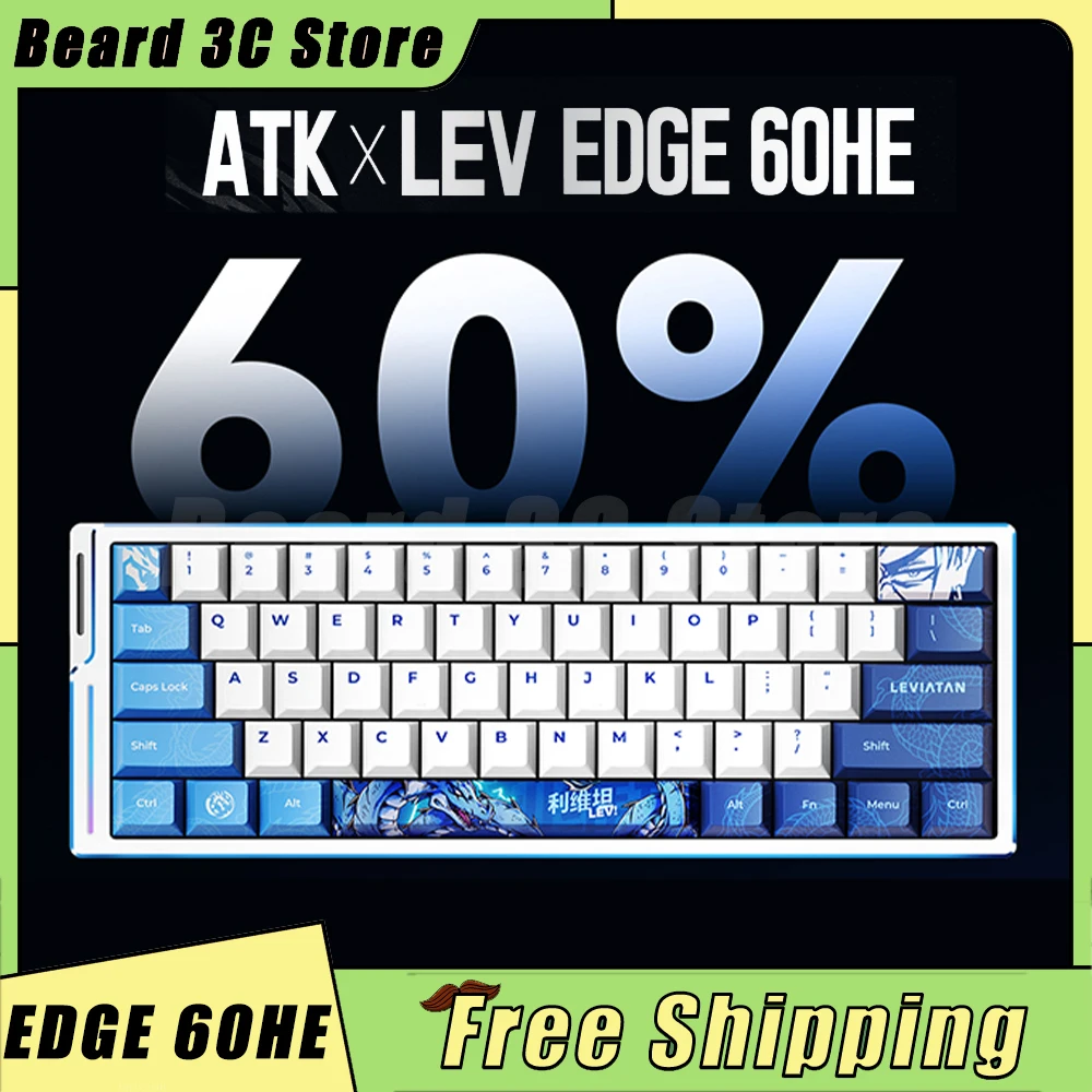 ATK LEV EDGE 60HE Magnetic Switch Mechanical Keyboard 8000hz Wired Gaming Keyboard Aluminium Alloy Keyboard Valorant Custom