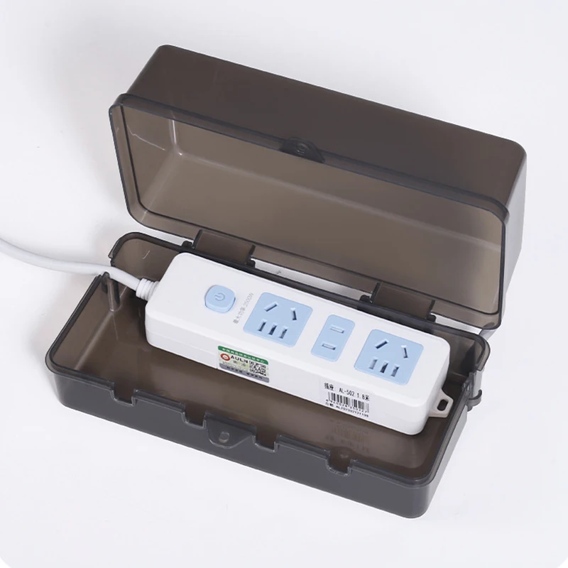 6 Outlets Plastic Cable Management Box Electrical Boxes Rain-Proof Weather Proof Plug Box Lead Cover For Protect Outlet Plug