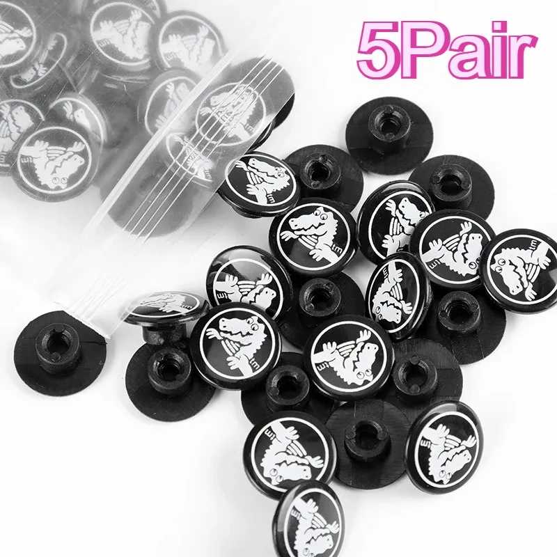 Garden Shoes 16mm Buckle Lace Accessories Black EVA Plastic Buckle Sandals Drop-molded Alligator Print Shoe Flower Accessories
