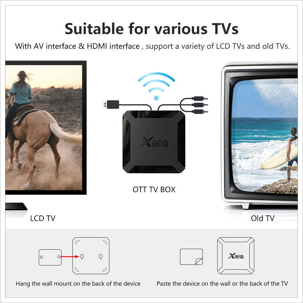X96Q 4GB 32GB TV Box Android 10.0 4K Allwinner H313 Quad Core 2.4G Wifi Google Player Youtube Media Player Smart Set Top Box