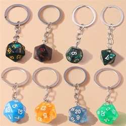 Cute Resin Colorful Dice Keychain Charms Key Ring Pendants for Women Men Car Keyholder Handbag Decor DIY Key Chain Gifts