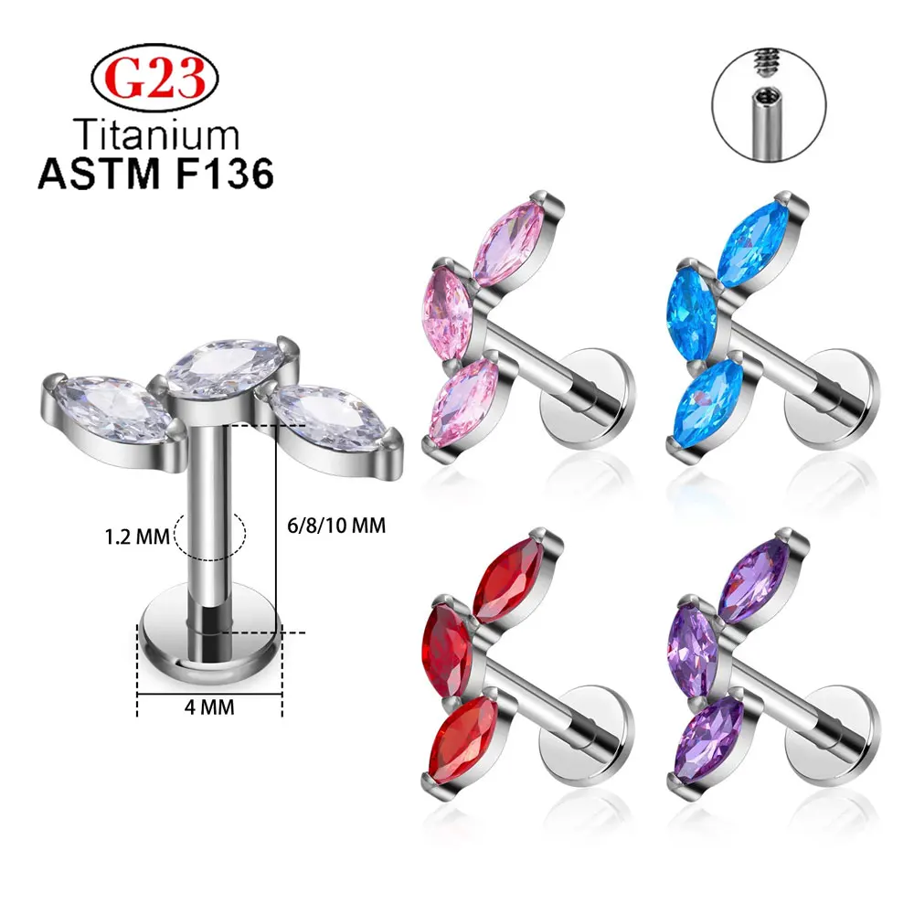 

Fashion G23 Titanium 5A EAR PIERC Tragus Earrings Stud Cartilage Classics Helix Studs Body Jewelry For Women