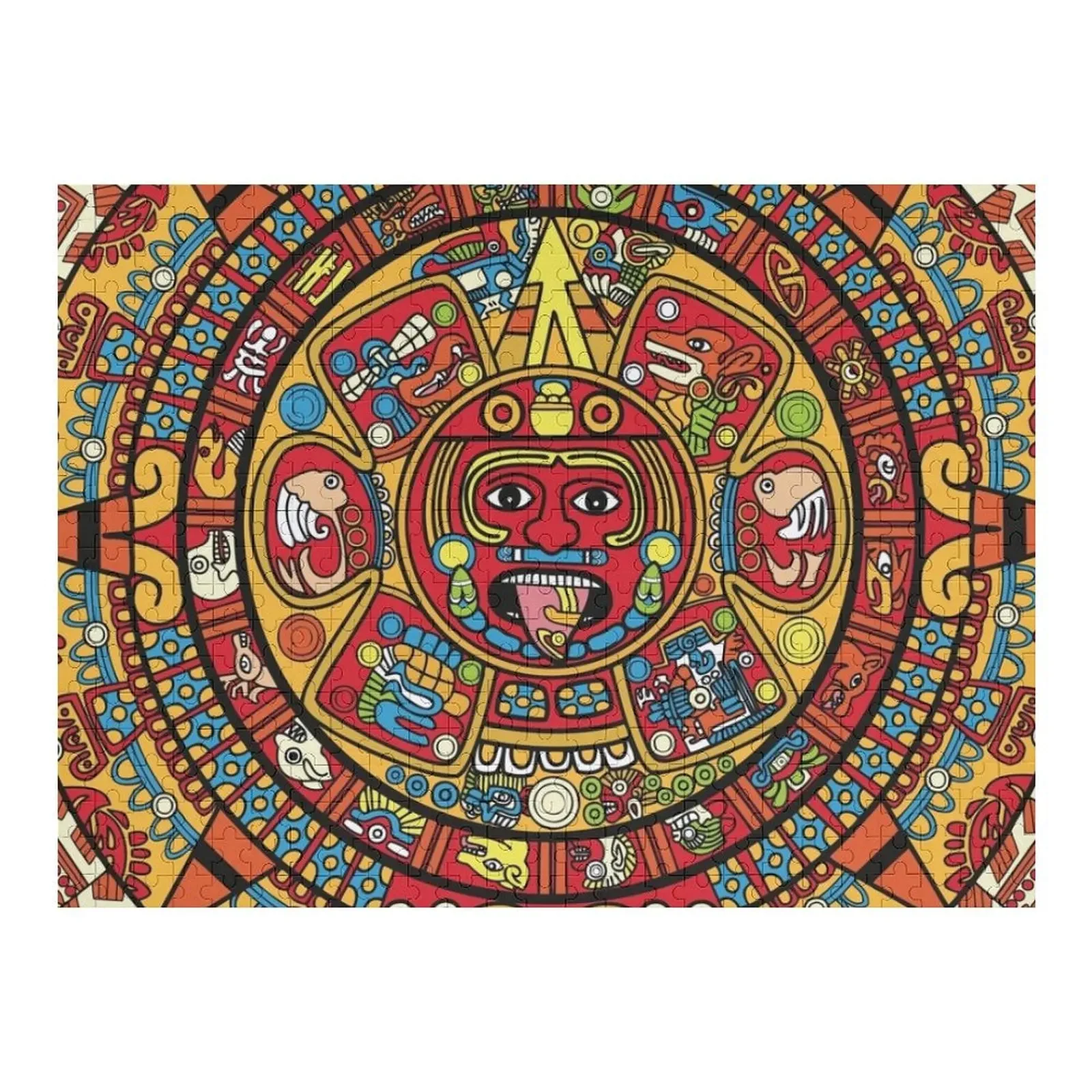

Colorful Mayan Calendar Jigsaw Puzzle Custom With Photo Works Of Art Puzzle