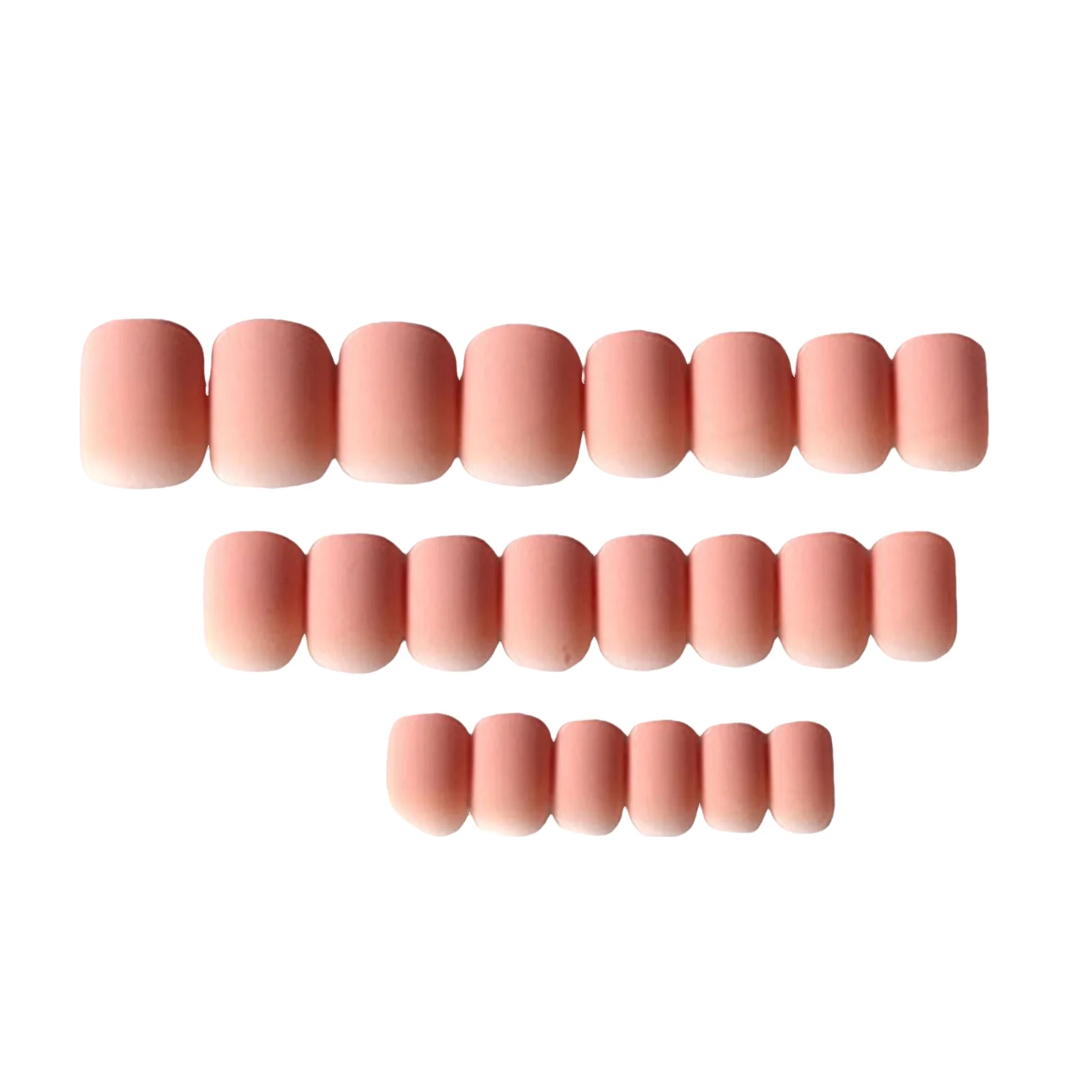 Reusable Stick on Nails Elliptical Peach Gradient Fake Nails Tips Matte Glue on Nails for Women and Girls 24PCS