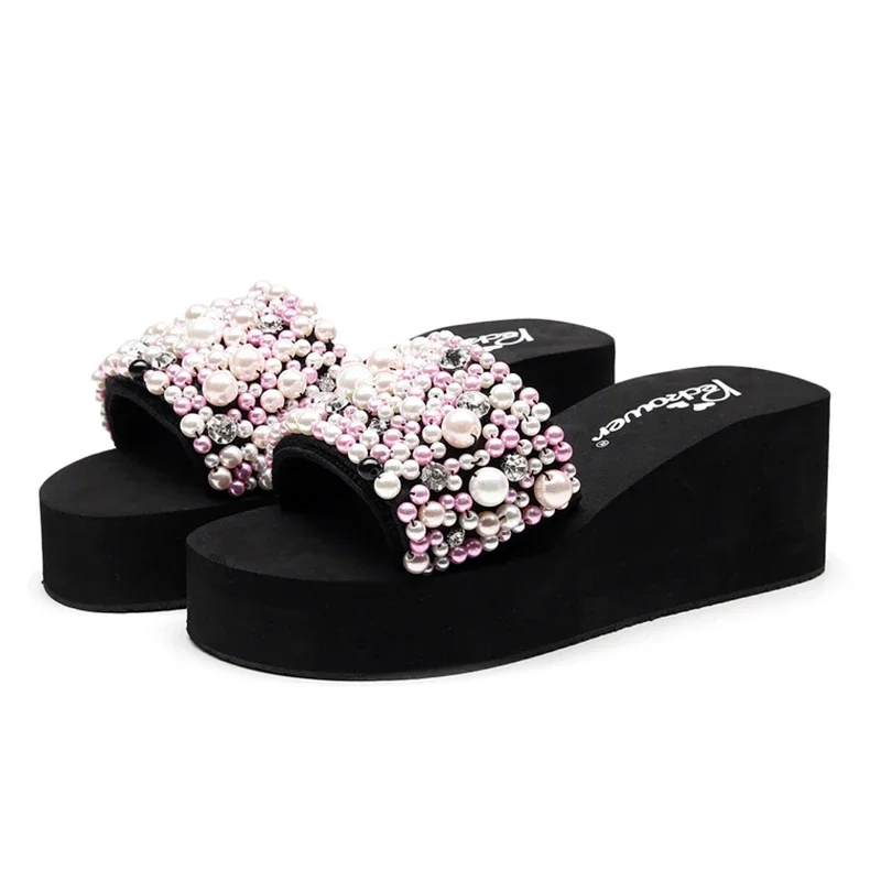 Women Sandals Shoes Summer Beading Platform Sandals Ladies Casual Gladiator Sandals Plus Size women flip flops women slippers