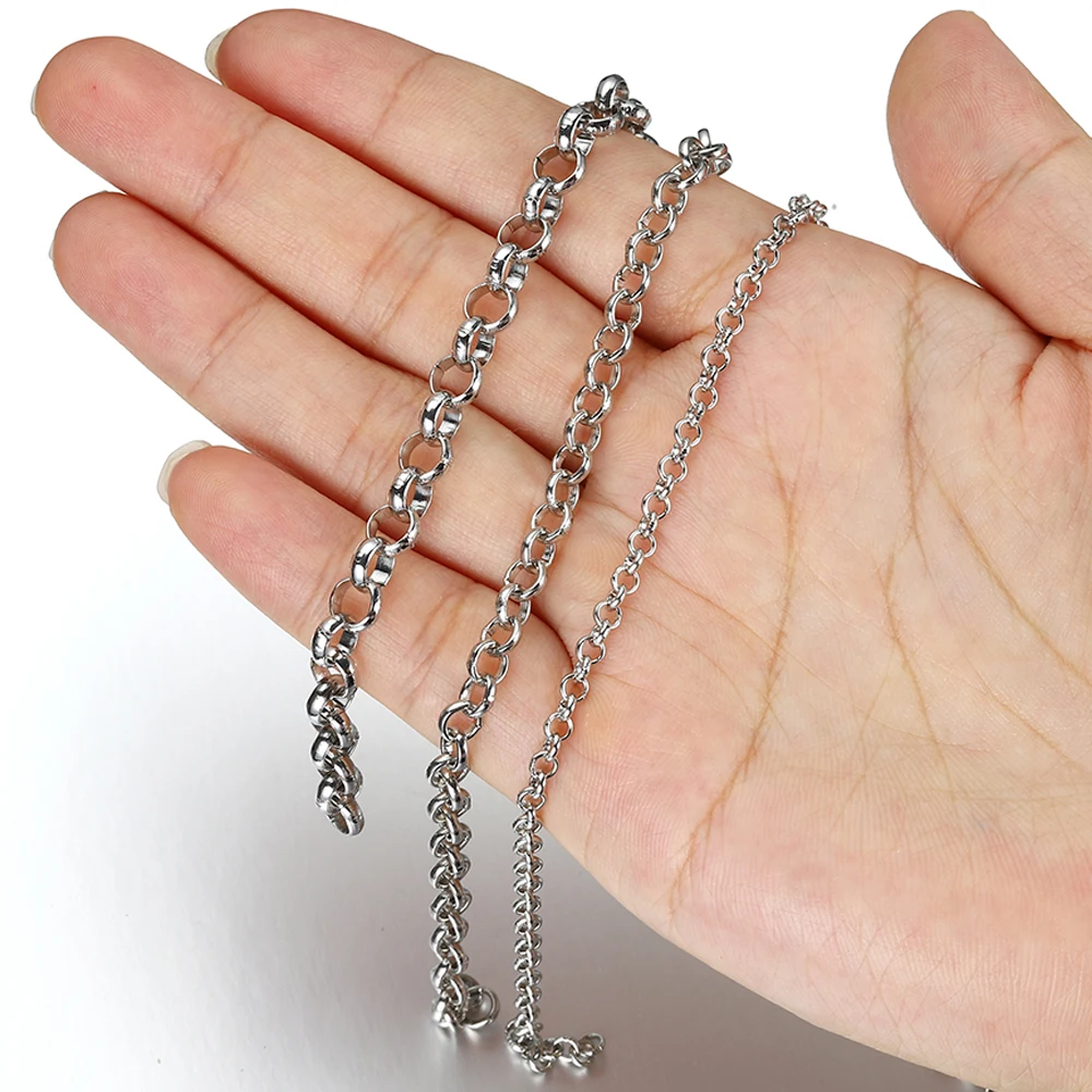 2Meters O Shape Necklace Chains Copper Bracelet Cable Link Bulk Chains DIY Handmade Jewelry Making Findings Wholesale image 3