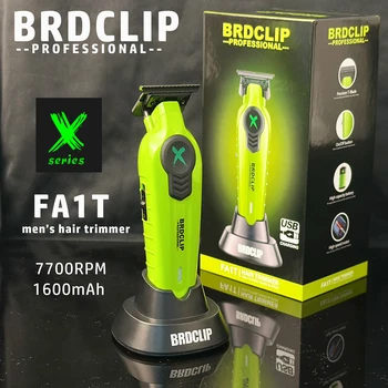 BRDCLIP FA1T 2025 新グリーンプロフェッショナルヘアトリマー理髪彫刻勾配仕上げ機電気バリカン充電器スタンド付き