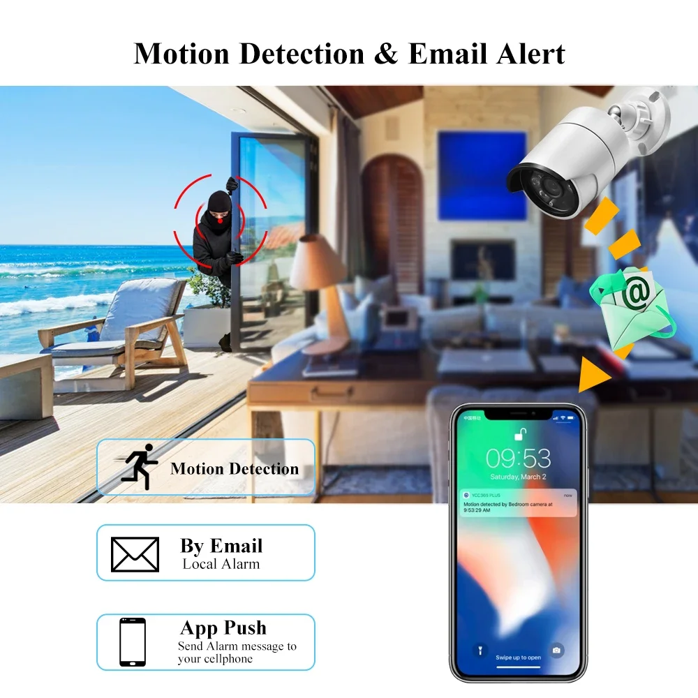 

AZISHN FULL HD 5MP IP Camera POE Outdoor Waterproof H.265 Security Surveillance Bullet Camera CCTV Face Detection Camera XMEYE