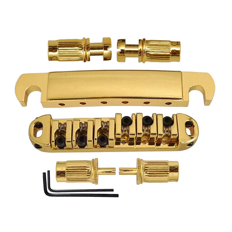 Tune-O-Matic Roller Guitar Bridge WWith Tailpiece And Studs For LP SG ETC Guitar Adjustable Roller Saddle Bridge