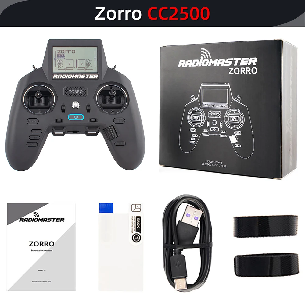 Radiomaster Zorro 2.4 Ghz Rc Controller Elrs CC2500 JP4IN1 Zender Met Batterij