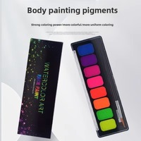 8-color water-soluble body paint: creative universe! Practical colors for music festivals, comic cons, and trendy events.