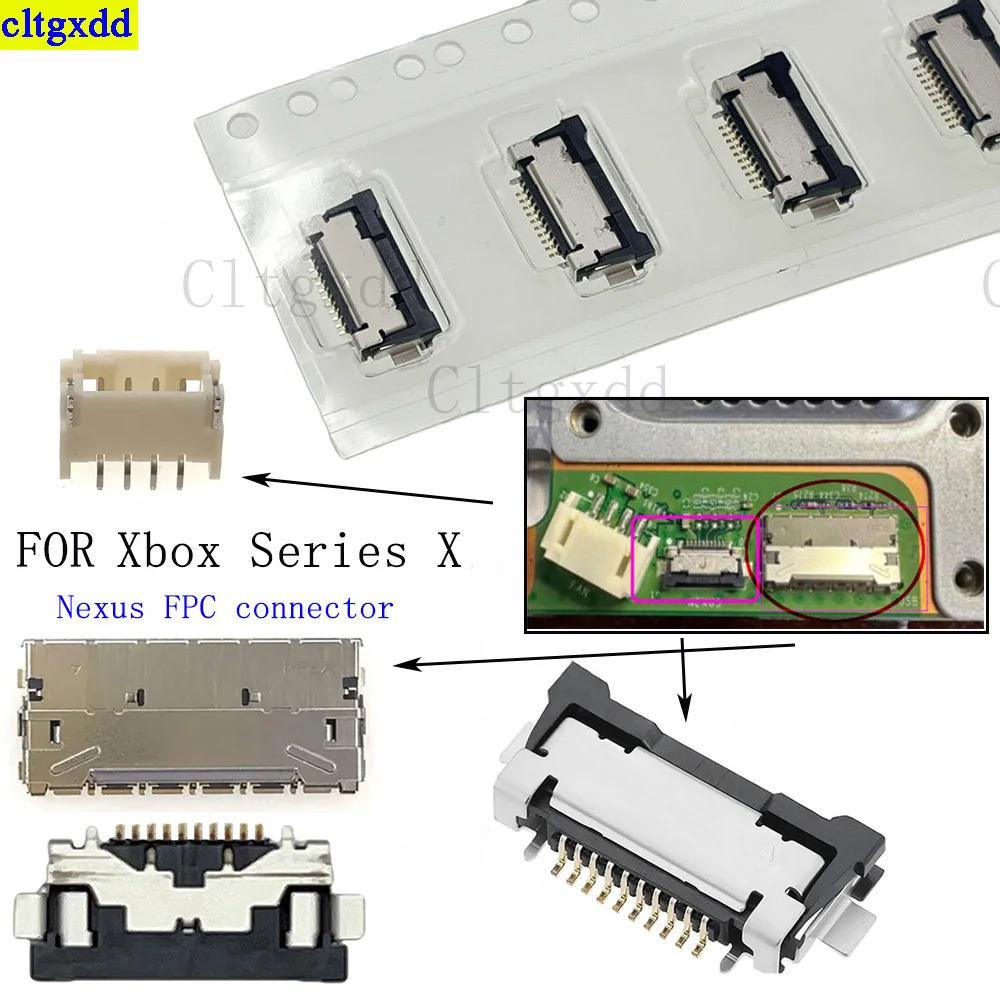 

Cltgxdd 1piece is suitable FOR Xbox Series X console Nexus FPC connector socket USB cooling fan FPC socket power button