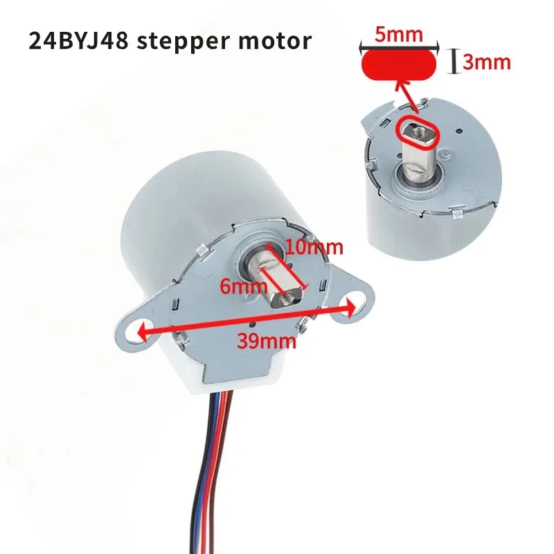 Motor Stepper Mini empat fase lima kawat, Motor Stepper 24BYJ48 magnet permanen deselerasi Speaker Bluetooth Motor Stepper