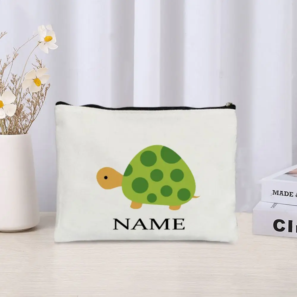 Name Customization Washbag Cute Women\'s Cosmetic Bag Animal Makeup Storage Organizer Teacher Appreciation Gifts Make Up Bag Bags