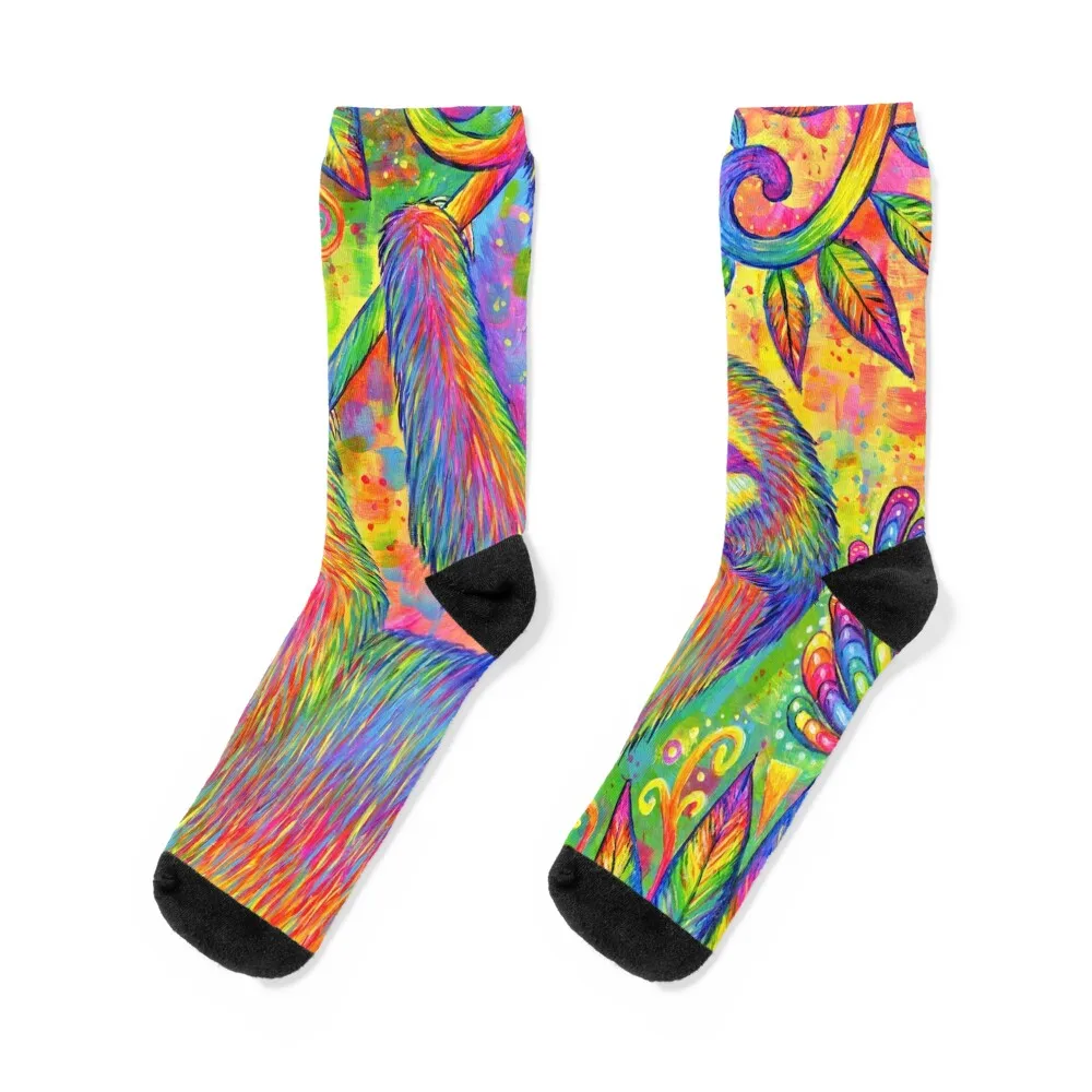 

Hanging Around - Psychedelic Sloth Socks ankle new in's funny gifts Socks Female Men's