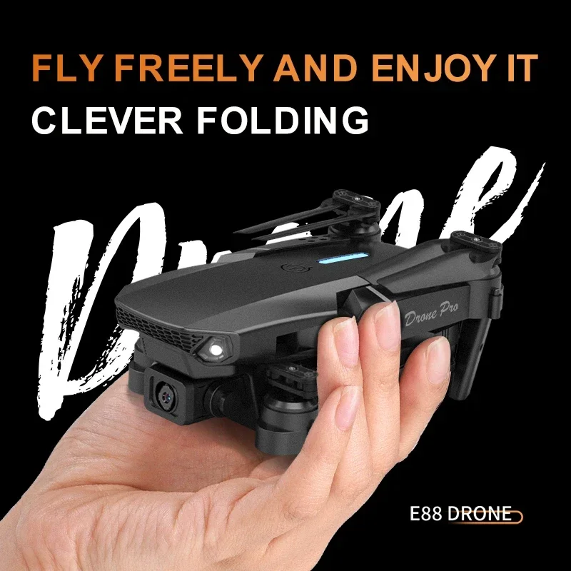 Professional Mini Drone E88 4K HD Aerial Camera Wifi FPV Foldable Quadcopter RC Helicopter Toy Gift For Kids And Adults