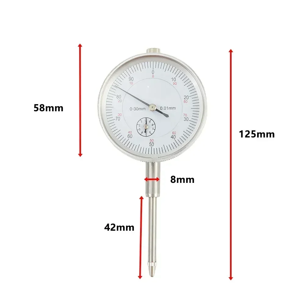 Precision Tool -0.01mm Comparator Dial Gauge Magnetic Stand Base Micrometer Measuring Hour Type Indicator Measurement Tool/