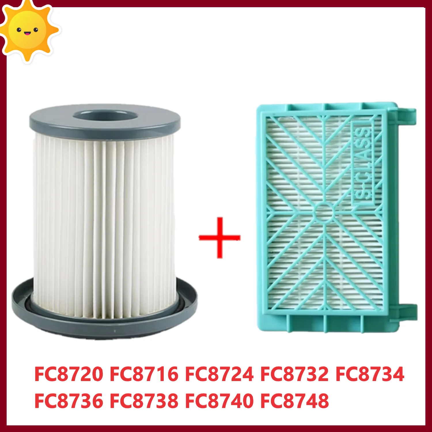 HEPA Filter Replacement Parts for Philips FC87 Series Vacuum FC8720 FC8716 FC8724 FC8732 FC8734 FC8736 FC8738 FC8740 FC8748