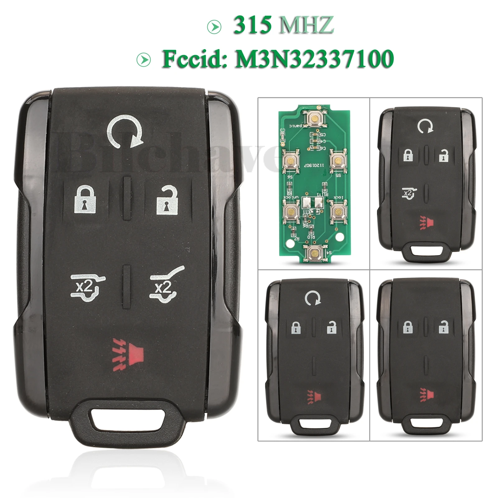 

jingyuqin M3N32337100 For Chevrolet Colorado Silverado Suburban GMC Canyon Sierra Yukon 2014-2019 Remote Car Key 315Mhz Fob