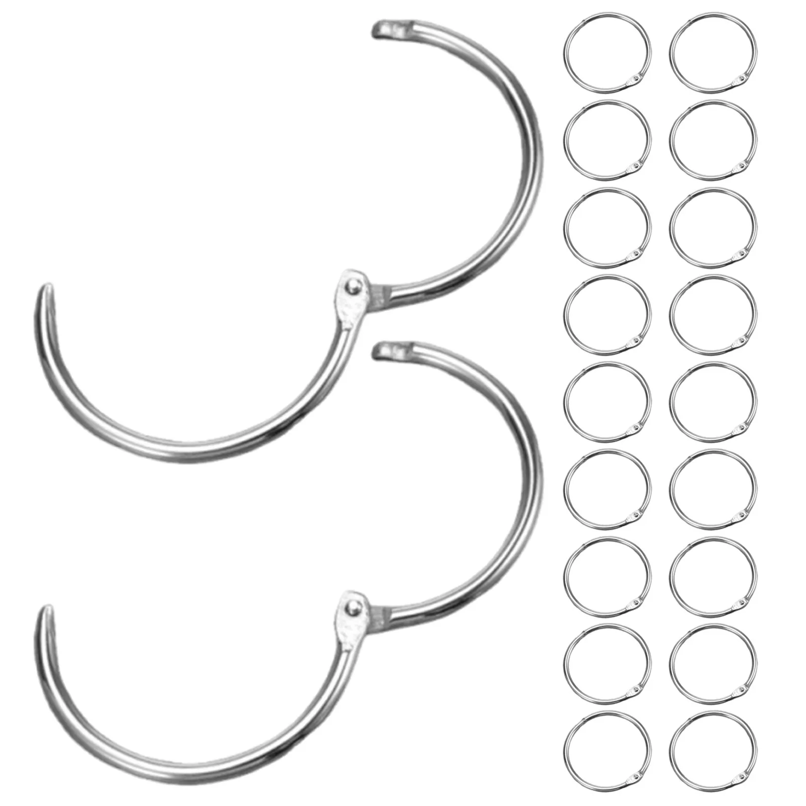 120Pcs Loose Leaf Binder Rings Metal Circle Clips for Office School Hinged Bookbinding Scrapbook Photo Album Keychains