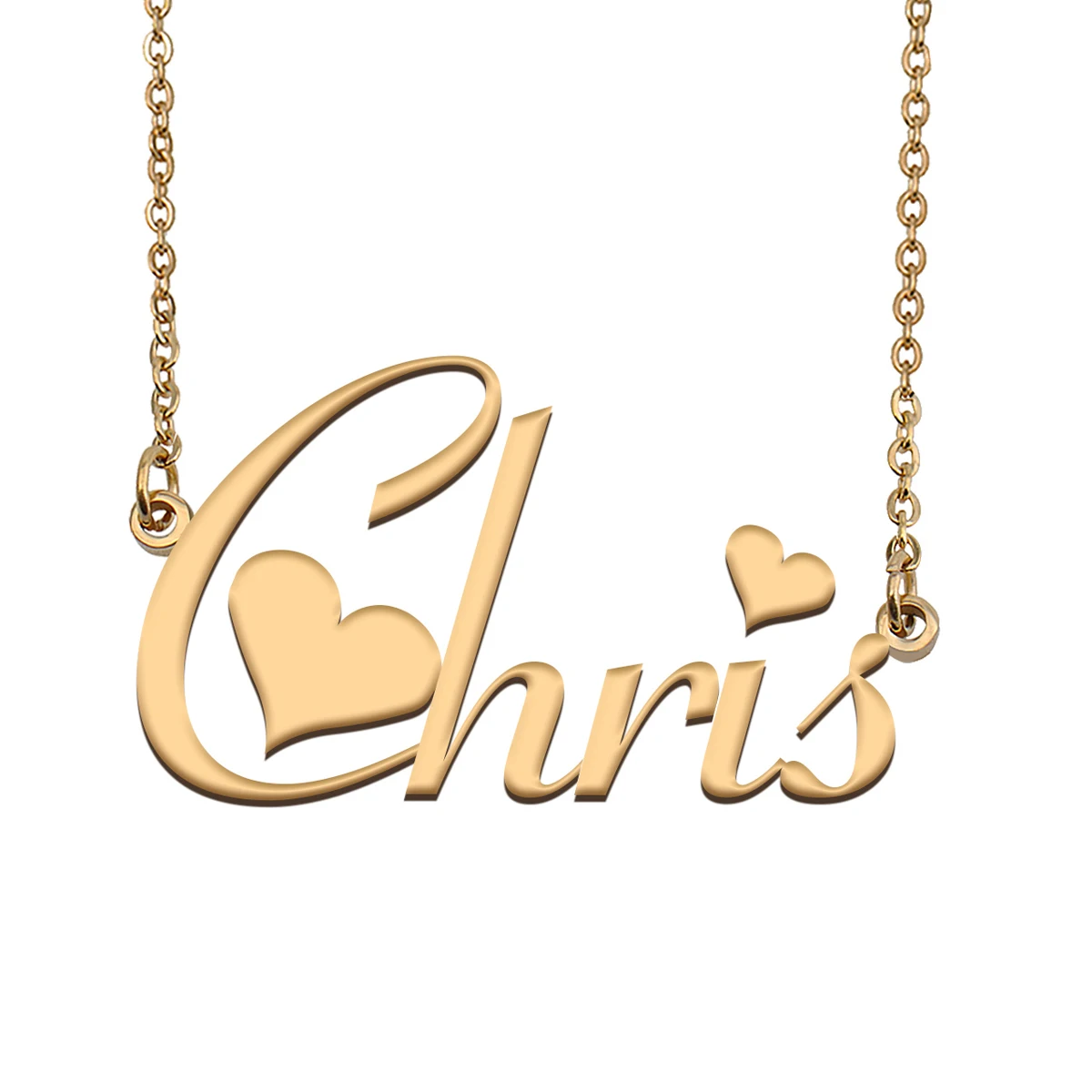 

Chris Name Necklace Personalised Stainless Steel Women Gold Plated Alphabet Letter Pendant Jewelry Girl Friend Gift