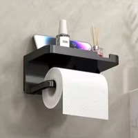 No-Drill Wall-Mounted Toilet Paper Rack - Bathroom Tissue Box Shelf, Household Storage Holder for Toilet Rolls & Paper Towels