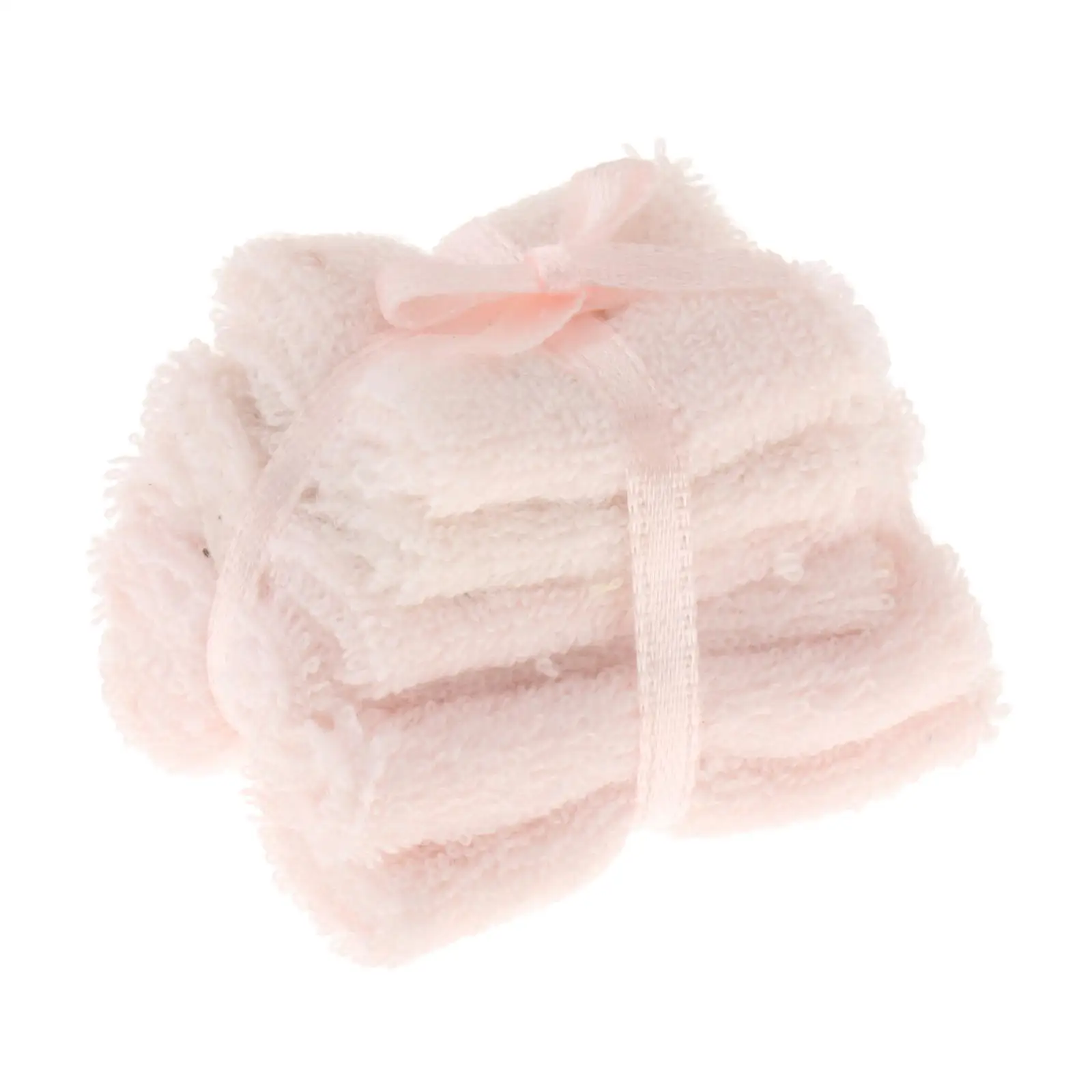 3x 1:12 인형집 미니어처 타월 욕실 타월 세트 사실적인 장식 인형 집 놀이 DIY 프로젝트 생활 장면