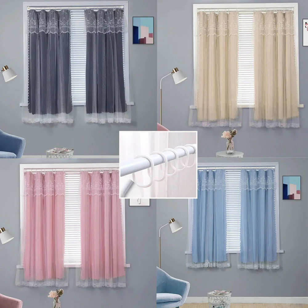 

1PC Full Blackout Curtains for Living Room Kids Girls Bedroom Decoration Ring Type Free of Punch Gauze Full Sunshade Curtain