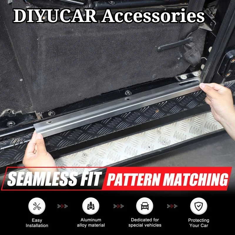 

For Land Rover Defender 110 2004-2018 Stainless Steel Silver Car Inner Threshold Pedal Door Sill Guard Trim Interior Accessories