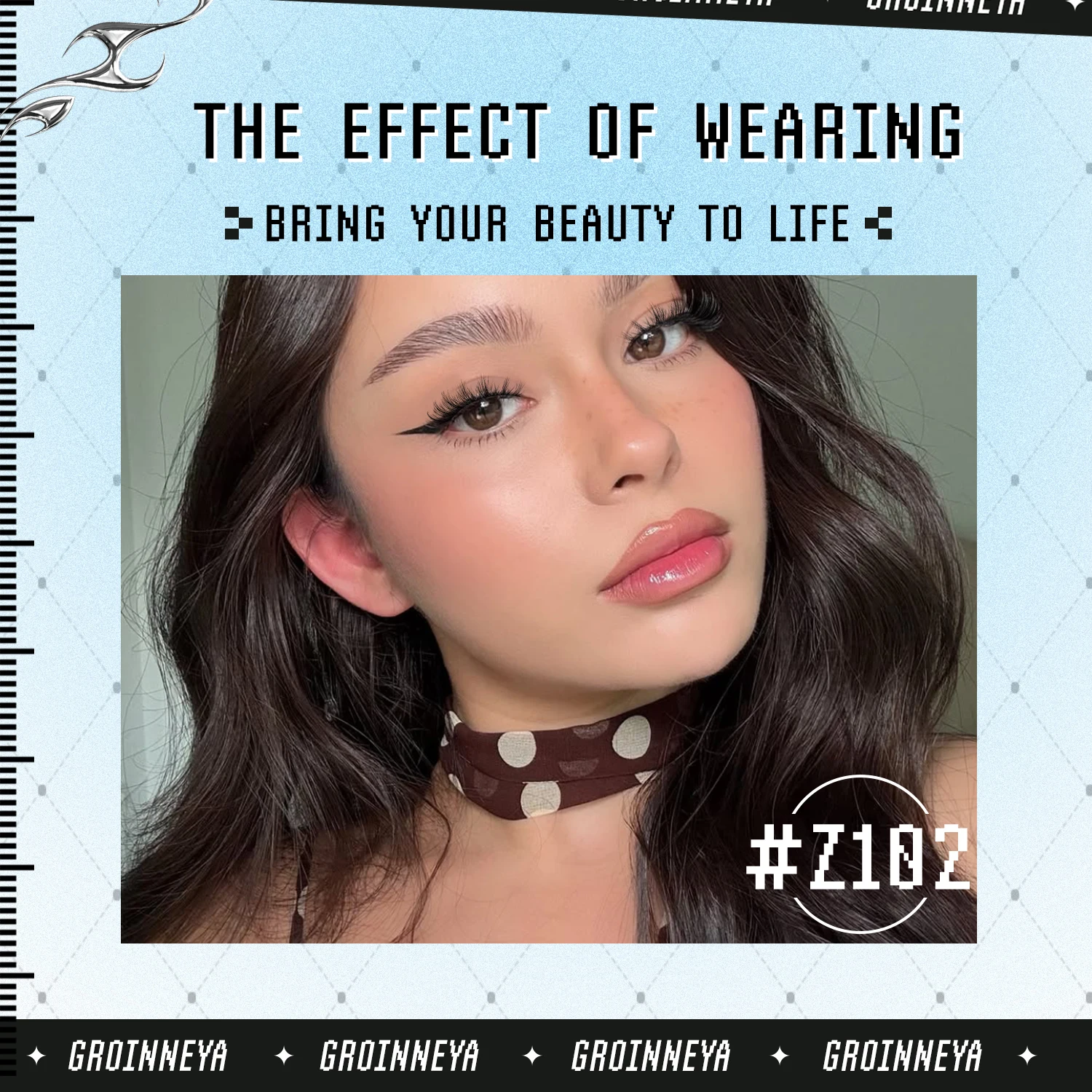 ขนตาปลอม GROINNEYA แบบขนแมว 3 มิติ ให้ความหนาแน่น เหมือนขนตาต่อ ขนตาปลอมมิงค์ ดูหนา นุ่ม งอนแบบ D