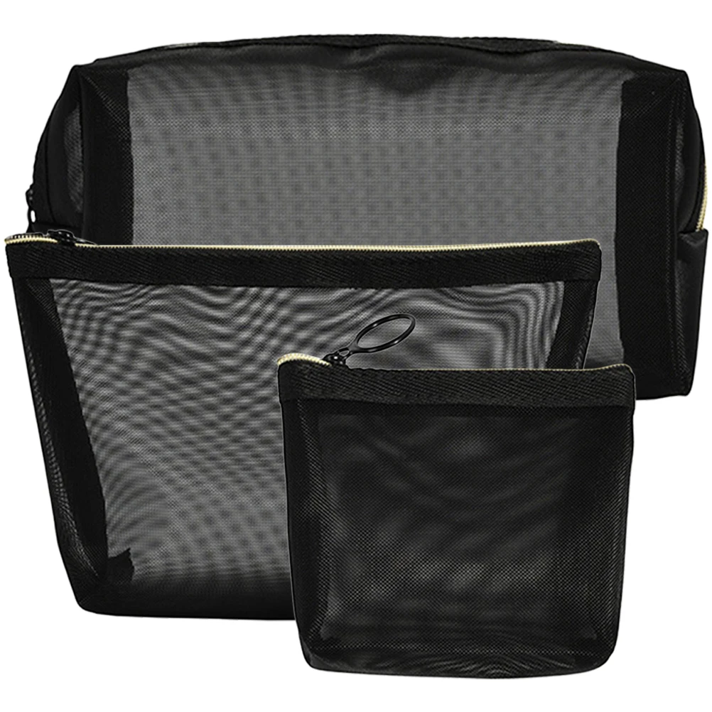 

3pcs Mesh Bags for Travel Toiletries Lightweight Portable Breathable Wash Bag Women Girls Storage Organizer