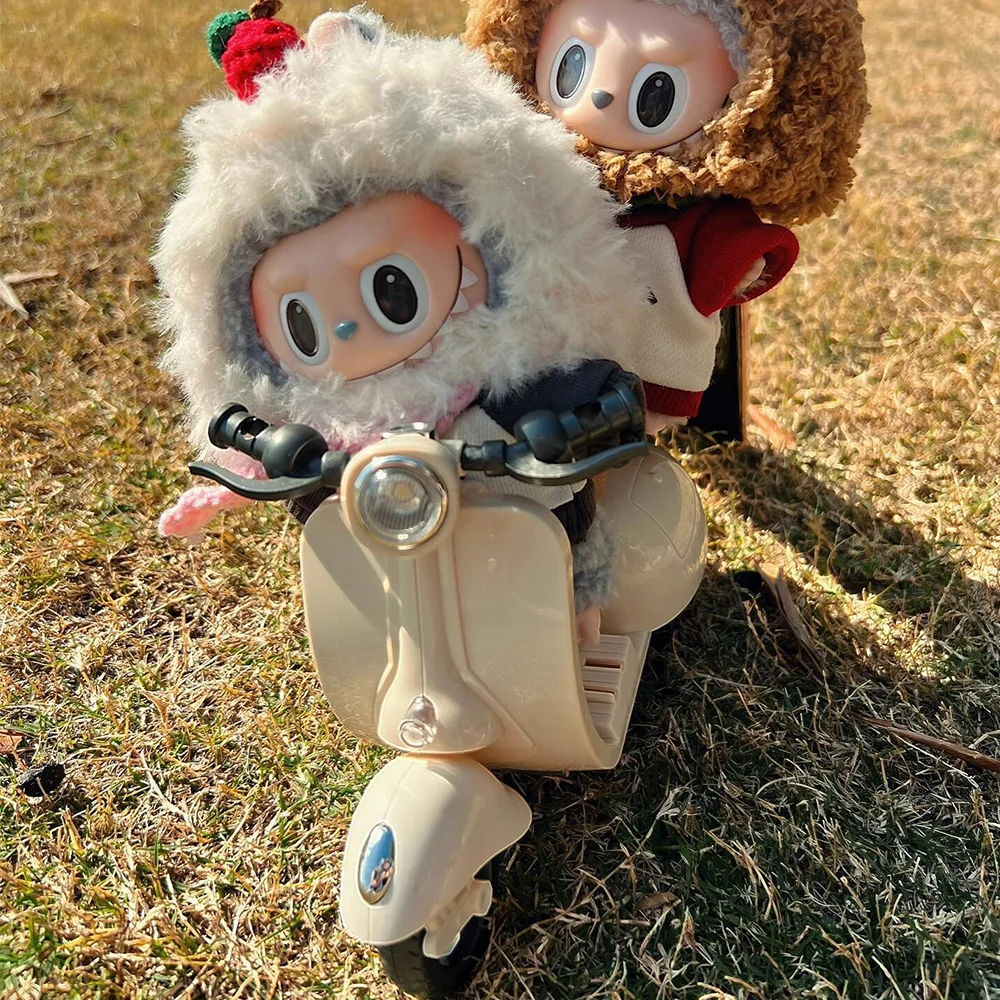 Mini Electric Bike Doll Motorcycle Rotatable Children's Toy For Labubu Toy Motor Creative Doll Accessories