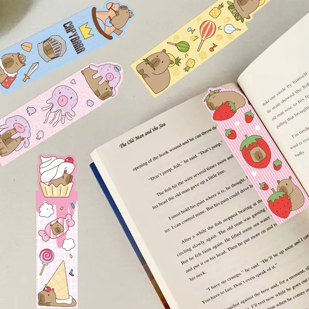 30 قطعة/المجموعة ورقة كابيبارا المرجعية كتاب الديكور الكرتون قراءة كتاب التسمية القراءة القرطاسية صفحة ترقيم الصفحات علامة مكتب