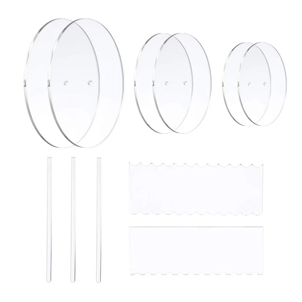 

Cake Pan Set Practical Tools Discs Pastry Decorating Supplies Kitchen Scraper Acrylic Cutter Making