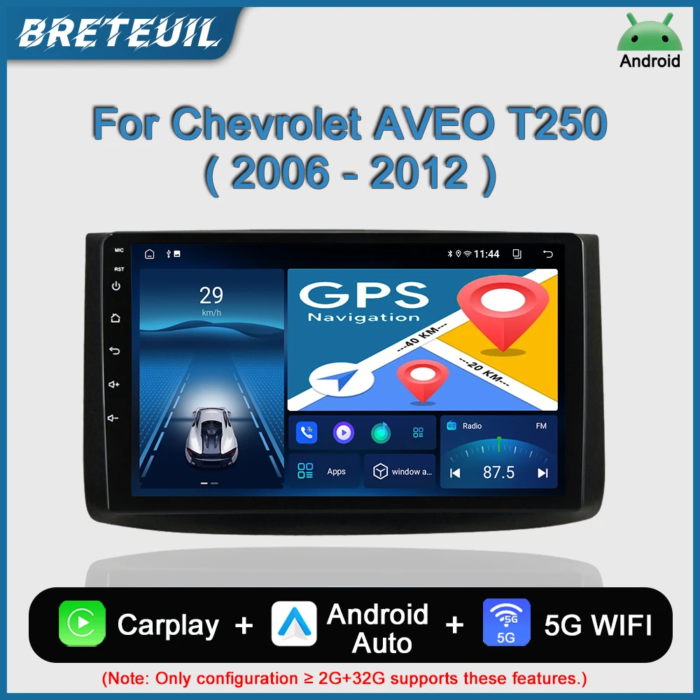 

Android Car Radio For Chevrolet AVEO T250 2006 - 2012 Auto Stereo Car Multimedia Player Carplay GPS Navigation QLED Touch Screen