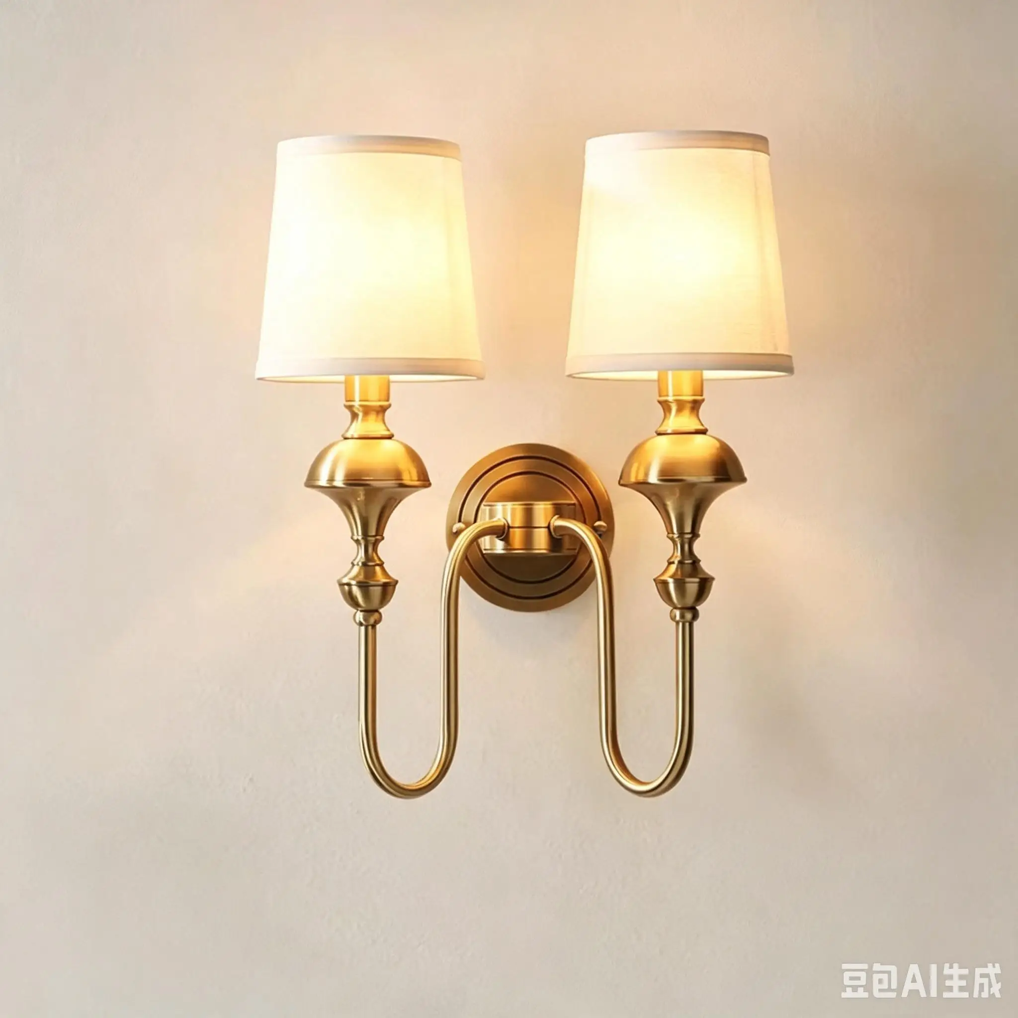 Full Copper Double Heads American Wall Lamp Living Room Background Wall Lamp Nordic Bedroom Bedside Lamp Stair Corridor Light