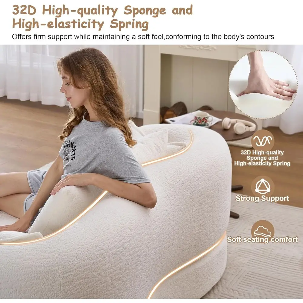 70 Convertible Sofa Bed, 2-in-1 Sleeper Couch, Chenille Upholstered Loveseat with 4 Pillows, Ideal for Small Spaces, Living Room image 4