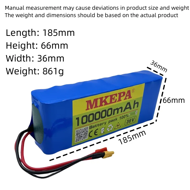 36V 100000mAh 10S2P 36V electric scooter 18650 battery lithium electric scooter 500W electric scooter battery 36V 10S2P battery