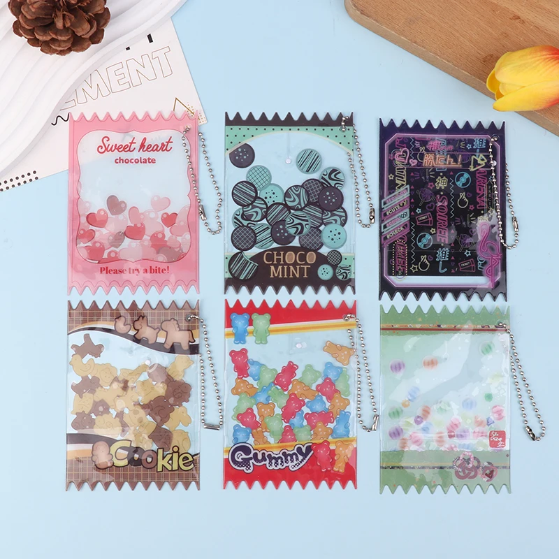 1Pc Cute Cartoon Candy Bag 58MM-75MM Badge Storage Display Bag Pendant Protective Cover Candy Bag Prop Pendant