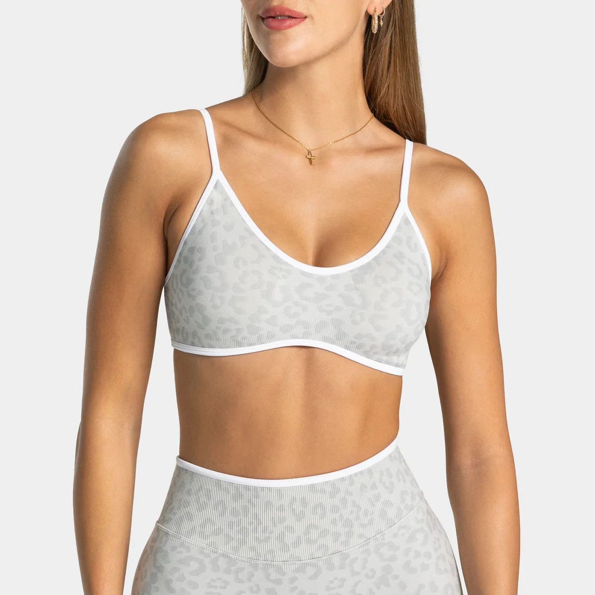 Sportbeha met luipaardprint voor dames, geschikt voor hardlopen, fitness, training en andere actieve sporten, met goede schokabsorptie.