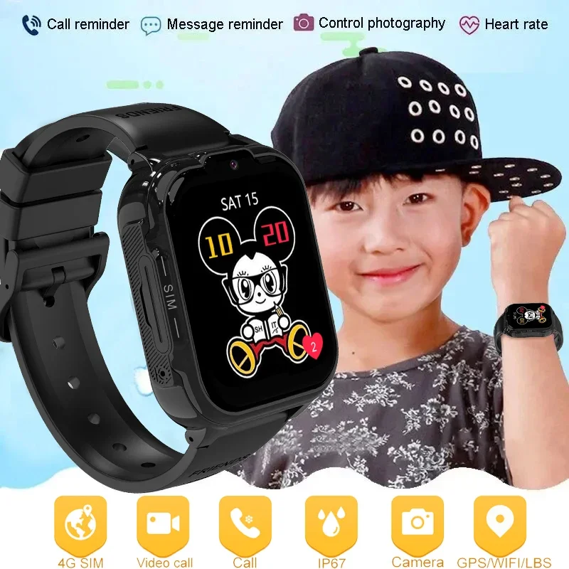 

2024 Kids Smart Watch GPS WIFI 4G Tracker SOS Camera Monitor Voice Smartwatch IP67 Waterproof Sim Card for Android IOS