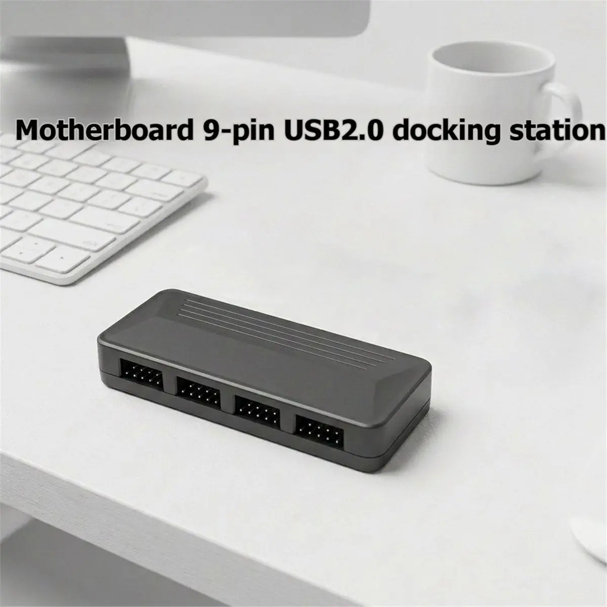 Internal USB 2.0 9PIN Hub USB 2.0 Internal 9-Pin Header Hub 1 in 4-Port Motherboard USB Splitter for PC Chassis Black