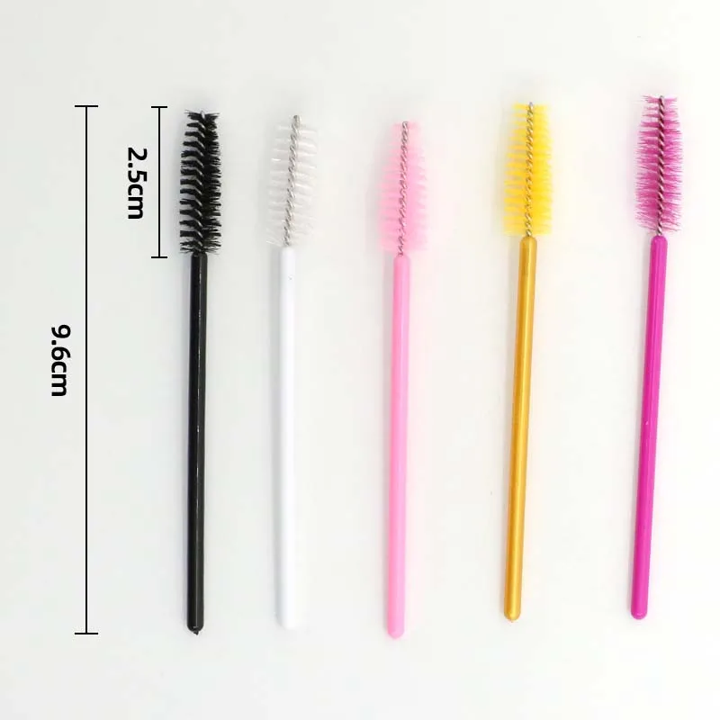 50 Stuks Make-Up Kwasten Wegwerp Kristal Wenkbrauw Borstel Diamant Handvat Mascara Wand Applicator Wimpers Wimper Extension Tool