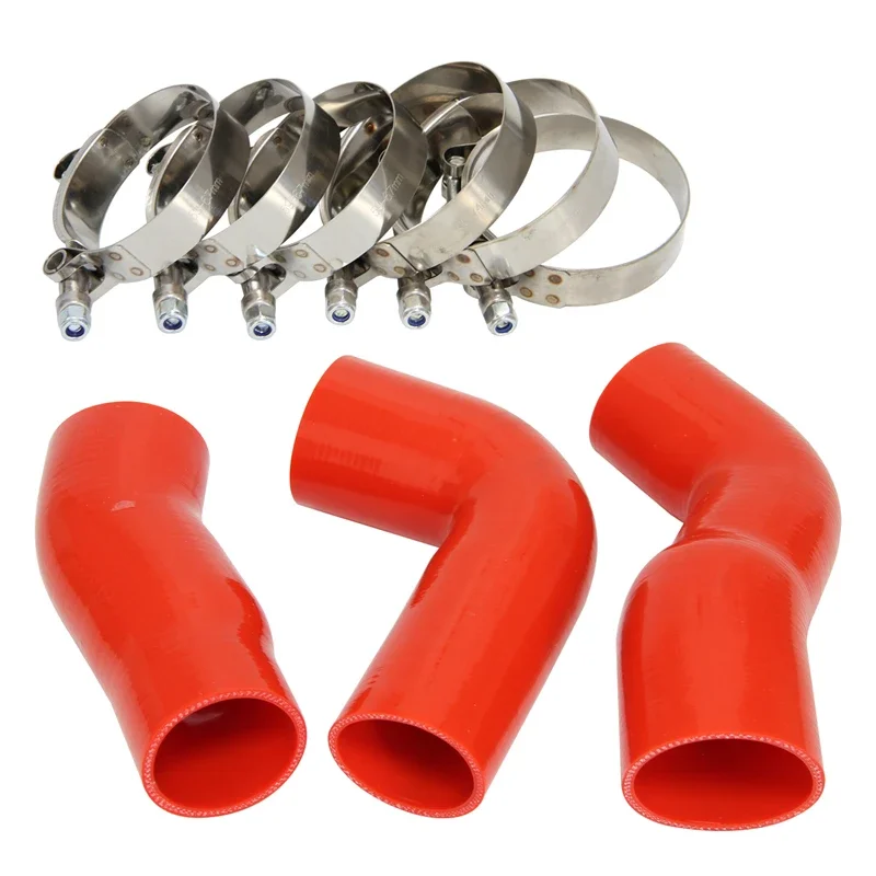 Pipe Hose W/ T-Clamps Kit Silicone Intercooler Turbo Fits For BMW E60 E61 530d 525d