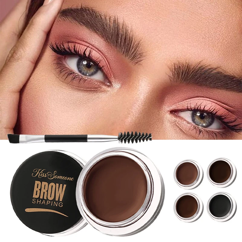 4 قطع/1 مجموعة معجون الحواجب البري، قلم تشكيل الحواجب، معجون تشكيل الشعر الأوروبي والأمريكي، غراء التثبيت، شمع الصابون #1