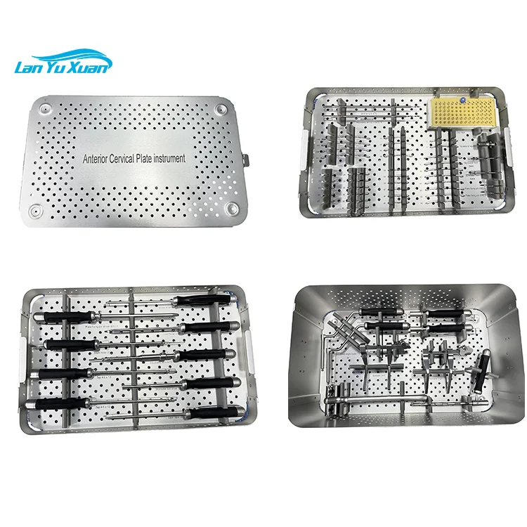 Bone Spine Surgery Orthopedic Surgical Spinal System Instruments Anterior Cervical Plate Instrument Set