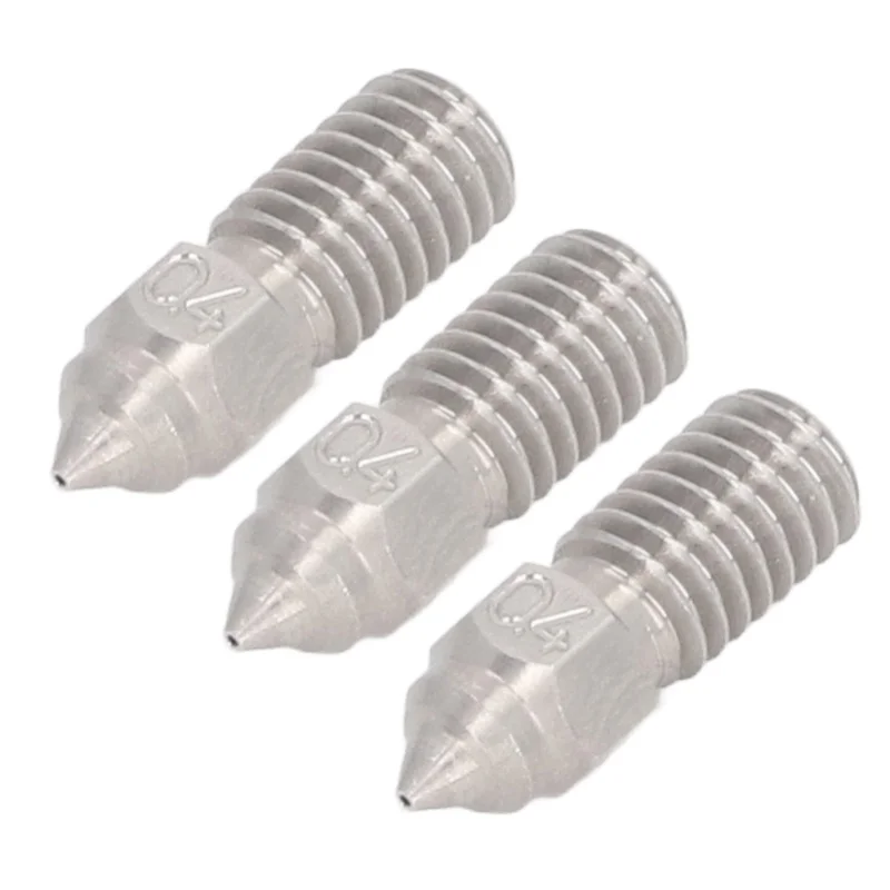3 Pcs 0.4mm Nozzle High Flow Stainless Steel 3D Printer Nozzle For Elegoo Neptune 4 4Pro
